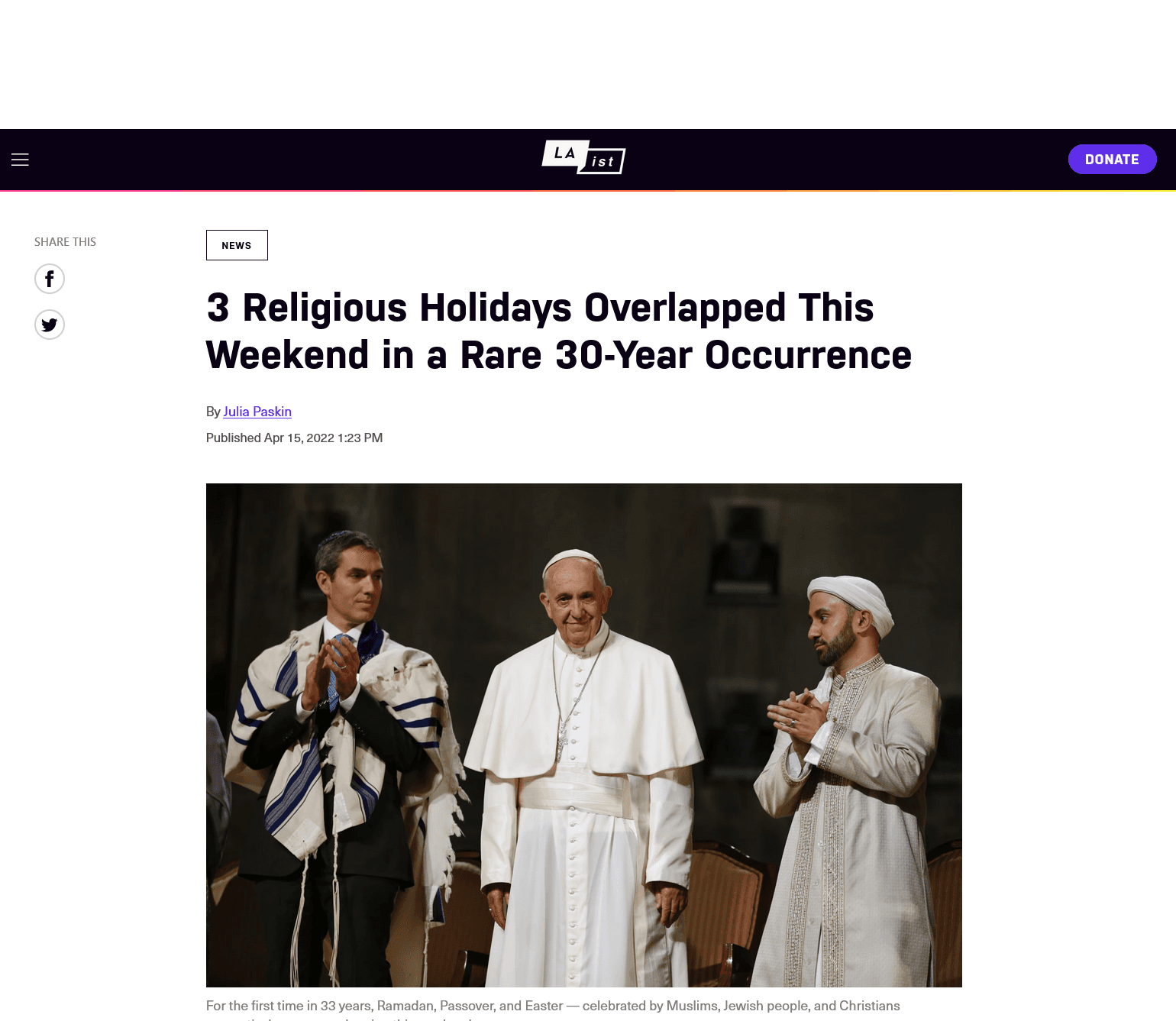 Three religious holidays overlap: Passover, Easter and Ramadan — LAist