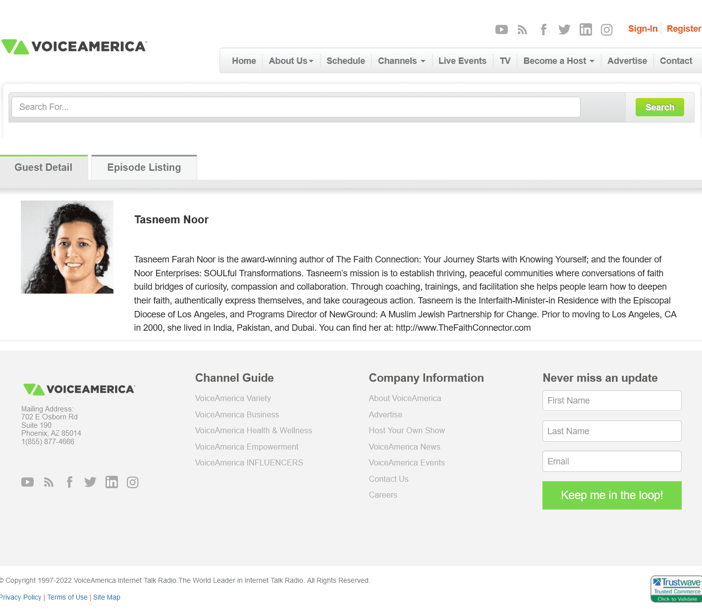 Tasneem Noor, featured guest — VoiceAmerica
